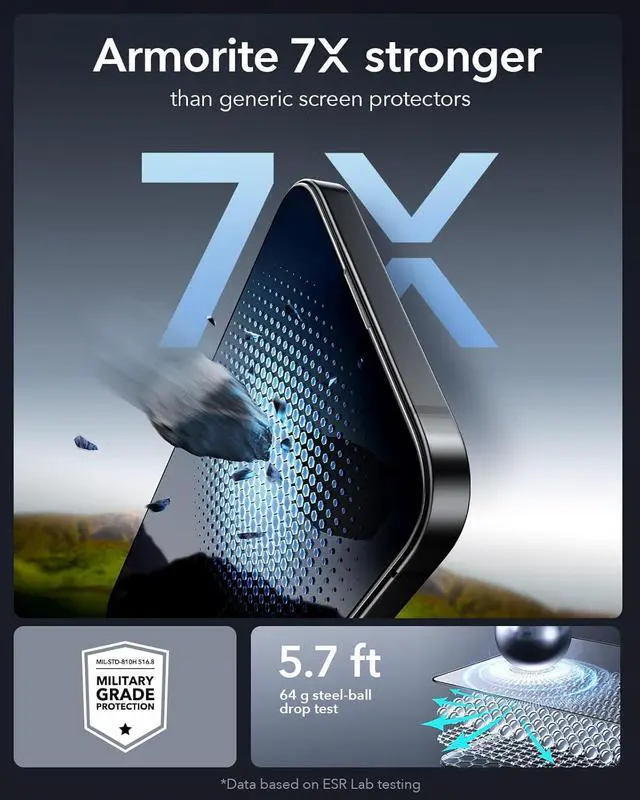 Alt view image 5 of 7 - 3 Pack 9H+ Glass for iPhone 14 Pro Max Screen Protector [Military Grade Shatterproof & Longest Durable] Armorite Ultra-tough Full Coverage Tempered Glass with UltraFit Tray