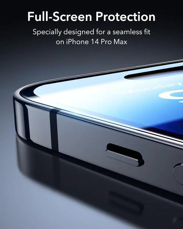 Alt view image 6 of 7 - 3 Pack 9H+ Glass for iPhone 14 Pro Max Screen Protector [Military Grade Shatterproof & Longest Durable] Armorite Ultra-tough Full Coverage Tempered Glass with UltraFit Tray