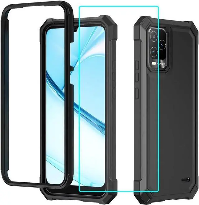 Main image of for BLU View 5 Pro B170D Case with Screen Protector Full Body Protection Front PC Back Soft Silicone Bumper Heavy Duty Protection Shockproof Phone Case for BLU View 5 Pro Black