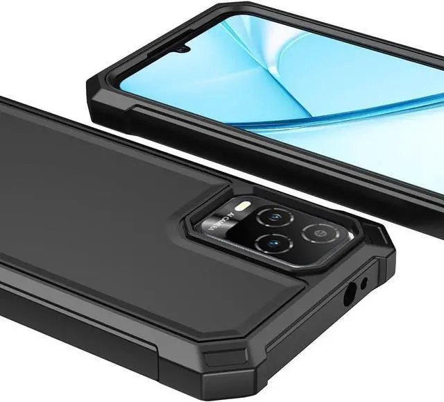 Alt view image 6 of 6 - for BLU View 5 Pro B170D Case with Screen Protector Full Body Protection Front PC Back Soft Silicone Bumper Heavy Duty Protection Shockproof Phone Case for BLU View 5 Pro Black