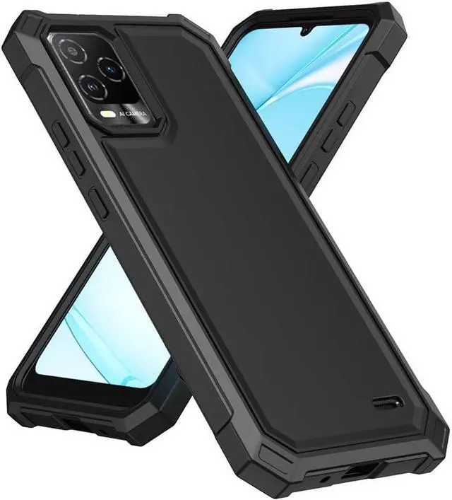 Alt view image 5 of 6 - for BLU View 5 Pro B170D Case with Screen Protector Full Body Protection Front PC Back Soft Silicone Bumper Heavy Duty Protection Shockproof Phone Case for BLU View 5 Pro Black
