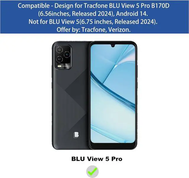 Alt view image 2 of 7 - for BLU View 5 Pro 5G Case BLU View 5 Pro 5G B170D Cell Phone Case with Screen Protector Dual Layer Shockproof Silicone Bumper Non Slip Back Heavy Duty Rugged Phone Cover-Red