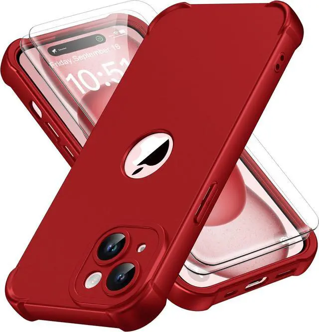 Main image of for iPhone 15 Case with [2 x Screen Protectors] [10 Ft Military Grade Drop Test] [Camera Protection] 360° Full Body Shockproof Slim Thin Phone Case iPhone 15 Cover 6.1 Red