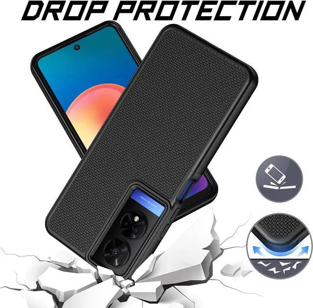 Alt view image 4 of 7 - for TCL 50 XE Nxtpaper 5G Case with Tempered Glass Screen Protector Dual Layer Heavy Duty Shockproof Protection Phone Case Cover for 50 XE 5G (Black)