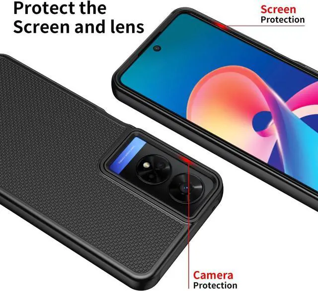 Alt view image 2 of 7 - for TCL 50 XE Nxtpaper 5G Case with Tempered Glass Screen Protector Dual Layer Heavy Duty Shockproof Protection Phone Case Cover for 50 XE 5G (Black)