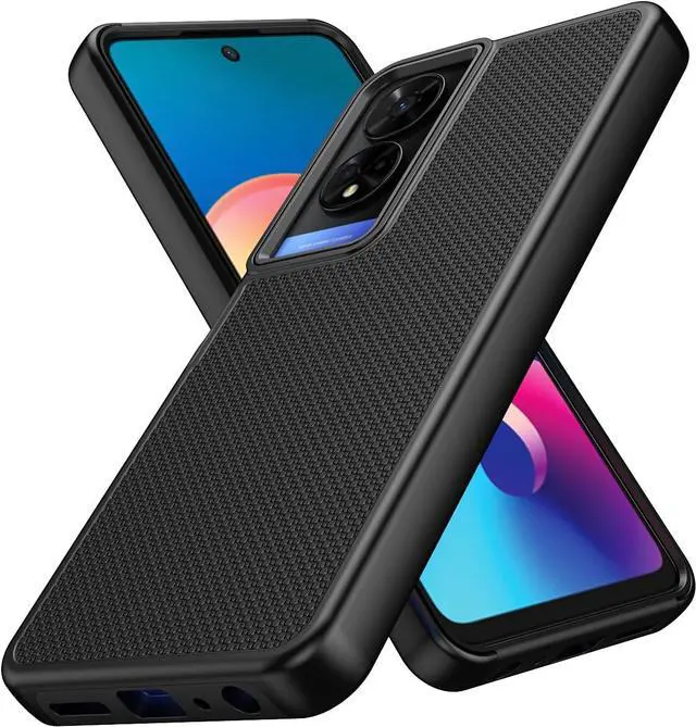 Alt view image 6 of 7 - for TCL 50 XE Nxtpaper 5G Case with Tempered Glass Screen Protector Dual Layer Heavy Duty Shockproof Protection Phone Case Cover for 50 XE 5G (Black)