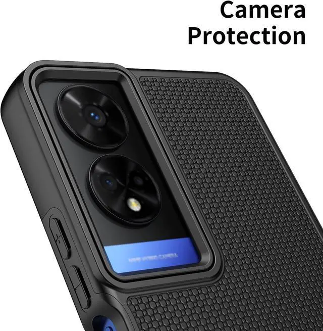 Alt view image 5 of 7 - for TCL 50 XE Nxtpaper 5G Case with Tempered Glass Screen Protector Dual Layer Heavy Duty Shockproof Protection Phone Case Cover for 50 XE 5G (Black)