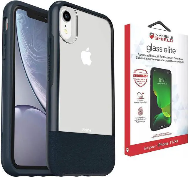 Main image of Statement Series for iPhone XR Case with ZAGG Screen Protector Extreme Shatter Protection - Bundle - (Clear/Dark Jade)