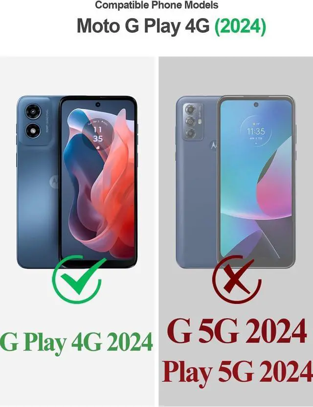 Alt view image 2 of 7 - for Moto-G Play-2024-Case: (?????? ?????? ?? ???? ????????) 360° Magnetic Ring Stand Rose Gold Edge Shockproof TPU 2X Tempered Glass Black