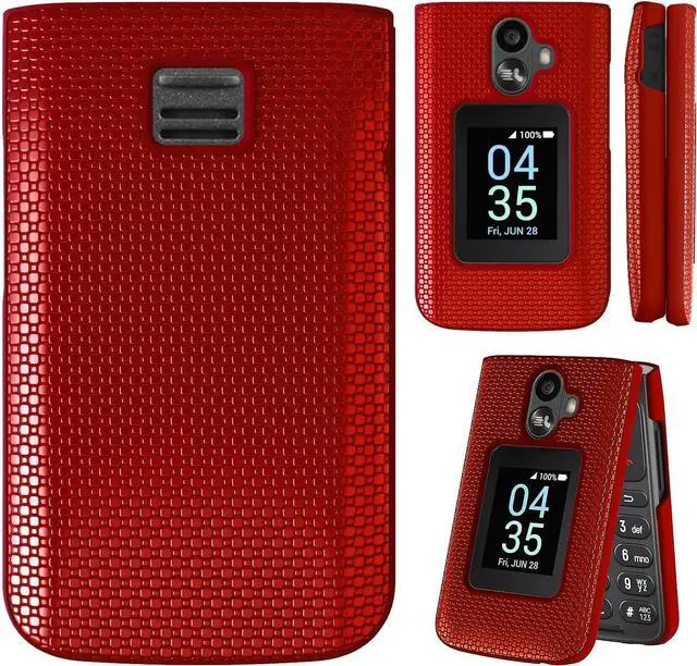 Alt view image 2 of 6 - for TCL Flip 3 Phone case with Screen Protector Slim Hard Shell Protector Cover for T435 (2024) (TCL Flip 3 Red)