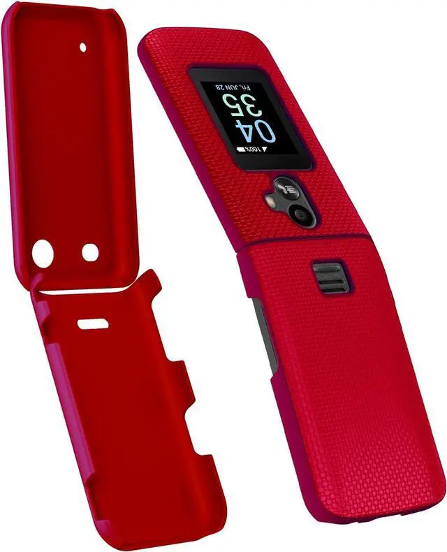 Alt view image 5 of 6 - for TCL Flip 3 Phone case with Screen Protector Slim Hard Shell Protector Cover for T435 (2024) (TCL Flip 3 Red)