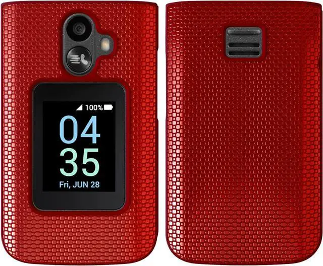 Alt view image 6 of 6 - for TCL Flip 3 Phone case with Screen Protector Slim Hard Shell Protector Cover for T435 (2024) (TCL Flip 3 Red)