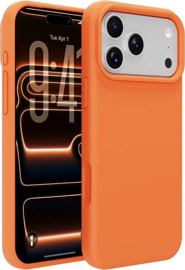 Main image of for iPhone 17 PRO MAX Case Premium Silicone Case with [Soft Anti-Scratch Microfiber Lining] Shockproof Protective Phone Case iPhone (Sugar Orange 17 PRO MAX)