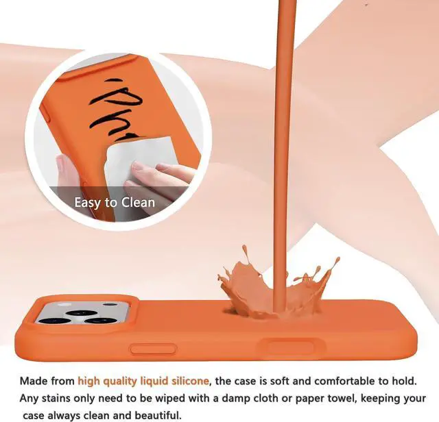 Alt view image 6 of 7 - for iPhone 17 PRO MAX Case Premium Silicone Case with [Soft Anti-Scratch Microfiber Lining] Shockproof Protective Phone Case iPhone (Sugar Orange 17 PRO MAX)