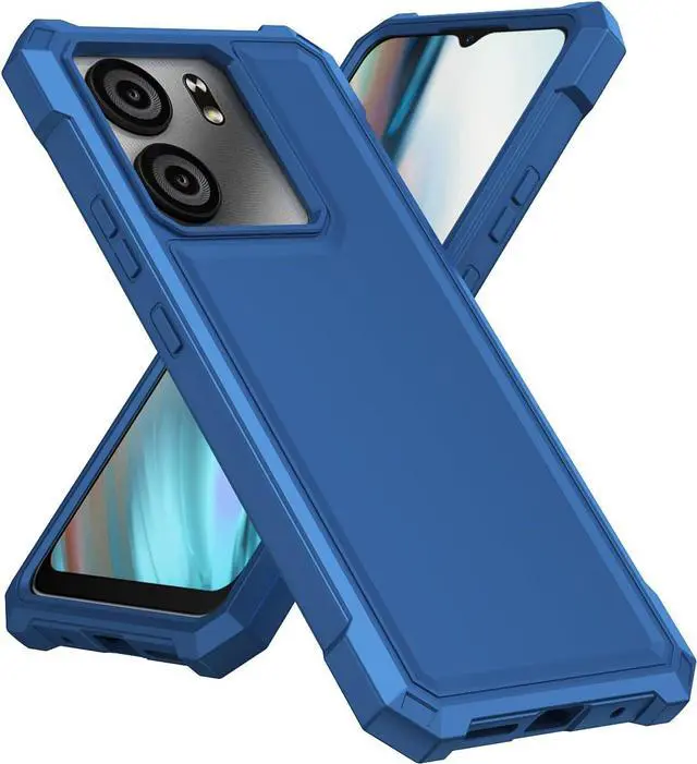 Alt view image 6 of 7 - for BLU View 5 Phone Case with Tempered Glass Screen Protector Slim Soft Silicone Full-Body Protective Case for BLU View 5 (Blue)