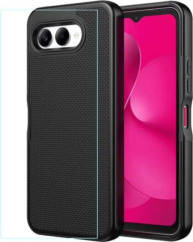 Alt view image 2 of 7 - for T-Mobile Revvl 8 5G Phone Case with Screen Protector Revvl8 Case Dual Layer Heavy Duty Protection Slim Fit Rugged Shockproof Military Grade Corner Cover for Tmobile Revvl 8 Black