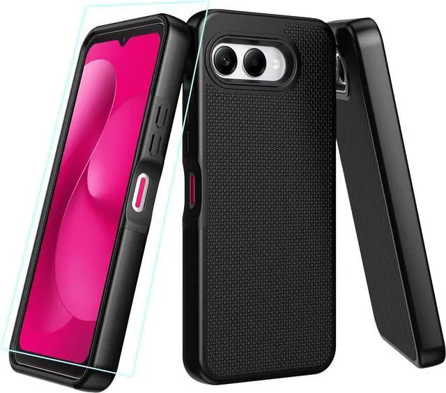 Main image of for T-Mobile Revvl 8 5G Phone Case with Screen Protector Revvl8 Case Dual Layer Heavy Duty Protection Slim Fit Rugged Shockproof Military Grade Corner Cover for Tmobile Revvl 8 Black
