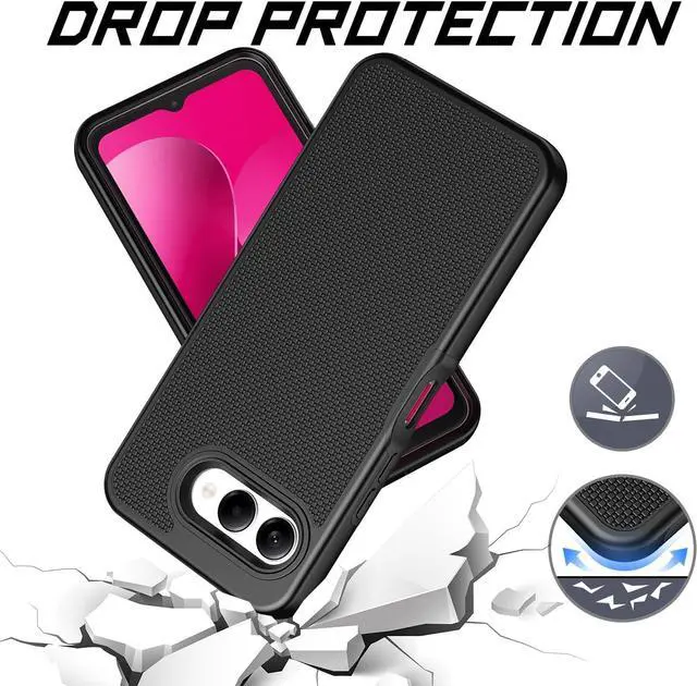 Alt view image 3 of 7 - for T-Mobile Revvl 8 5G Phone Case with Screen Protector Revvl8 Case Dual Layer Heavy Duty Protection Slim Fit Rugged Shockproof Military Grade Corner Cover for Tmobile Revvl 8 Black
