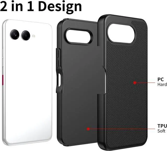 Alt view image 5 of 7 - for T-Mobile Revvl 8 5G Phone Case with Screen Protector Revvl8 Case Dual Layer Heavy Duty Protection Slim Fit Rugged Shockproof Military Grade Corner Cover for Tmobile Revvl 8 Black