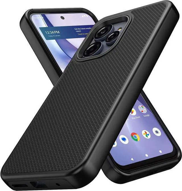 Alt view image 2 of 7 - for Blu View Speed Ultra 5G B1660V Phone Case with Screen Protector Dual Layer Heavy Duty Military Grade Shockproof Corner Cover for Blu View Speed Ultra Black