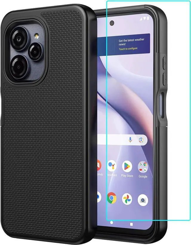 Main image of for Blu View Speed Ultra 5G B1660V Phone Case with Screen Protector Dual Layer Heavy Duty Military Grade Shockproof Corner Cover for Blu View Speed Ultra Black