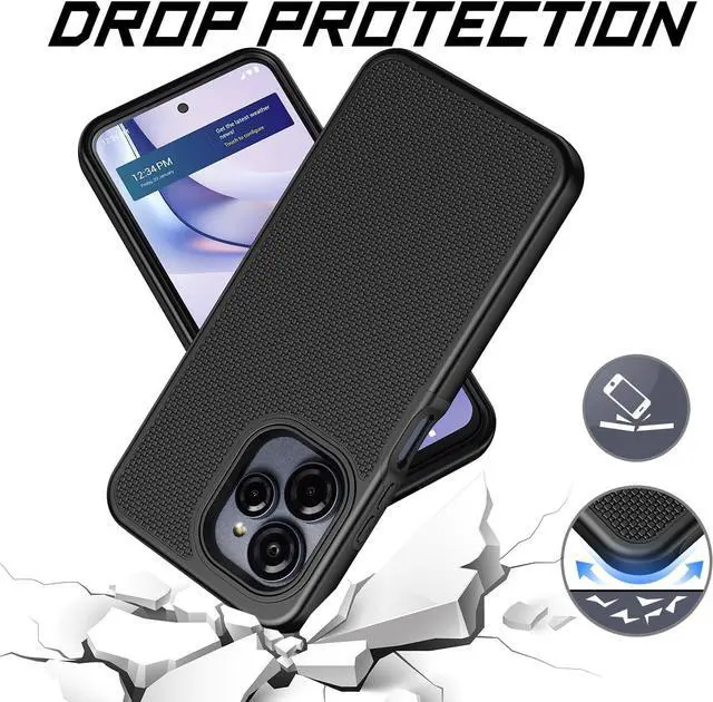 Alt view image 3 of 7 - for Blu View Speed Ultra 5G B1660V Phone Case with Screen Protector Dual Layer Heavy Duty Military Grade Shockproof Corner Cover for Blu View Speed Ultra Black