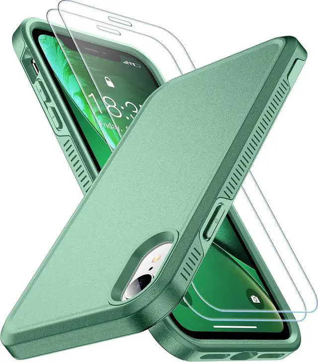 Main image of for iPhone XR Case [10 FT Military Grade Drop Protection] [Non-Slip] [2 pcs Tempered Glass Screen Protector] Shockproof Airbag Cushion Protective Case for iPhone XR 6.1 (Pine Green)