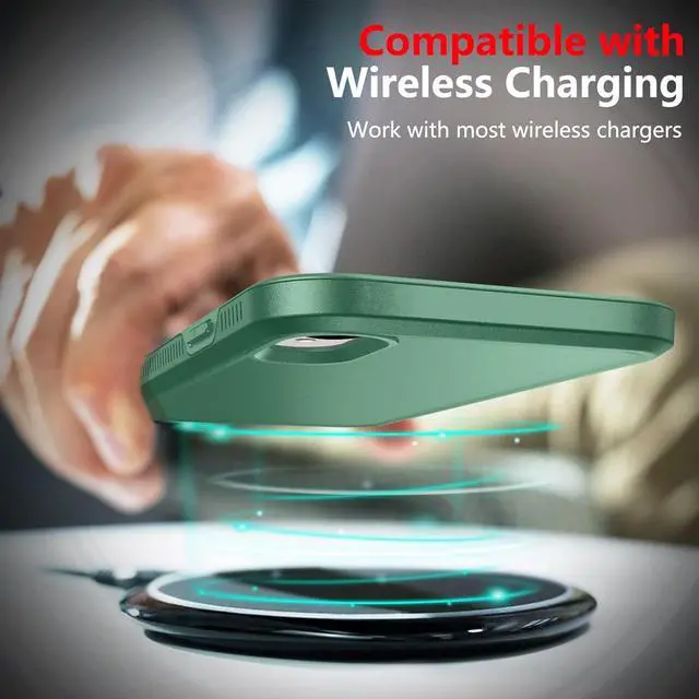 Alt view image 4 of 7 - for iPhone XR Case [10 FT Military Grade Drop Protection] [Non-Slip] [2 pcs Tempered Glass Screen Protector] Shockproof Airbag Cushion Protective Case for iPhone XR 6.1 (Pine Green)