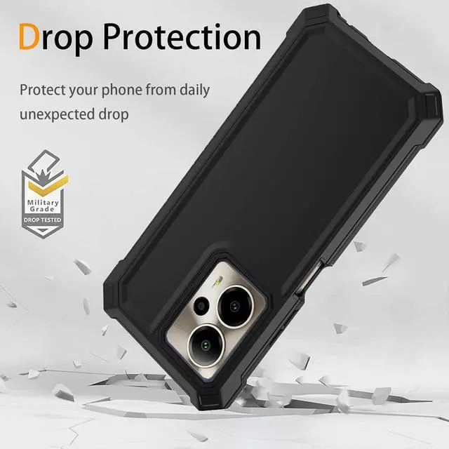 Alt view image 4 of 7 - Cricket Outlast 5G 2024 Phone Case - AT&T Motivate Pro 5G Case with Tempered Glass Screen Protector Slim Soft Silicone Full-Body Protective Cover (Black)