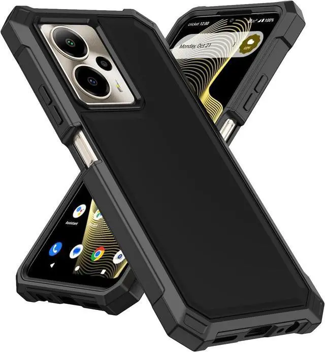 Alt view image 6 of 7 - Cricket Outlast 5G 2024 Phone Case - AT&T Motivate Pro 5G Case with Tempered Glass Screen Protector Slim Soft Silicone Full-Body Protective Cover (Black)