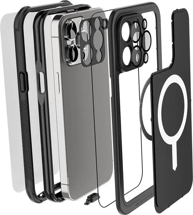 Alt view image 7 of 7 - NAUTICAL Waterproof Case for iPhone 14 Pro Max Screen Camera Lens Protector Holster Belt Clip MagSafe Heavy Duty Shockproof Full Body Covers Designed for 2022  iPhone14ProMax 6.7 (Black)