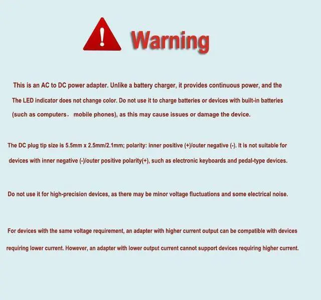 Alt view image 5 of 7 - DC 6V 2A Power Supply Adapter 100-240 AC to 6V 2A (2000mA) Power Adapter DC6V Power Cord /5.5x2.5mm Compatible US Plug AC/DC Transformer