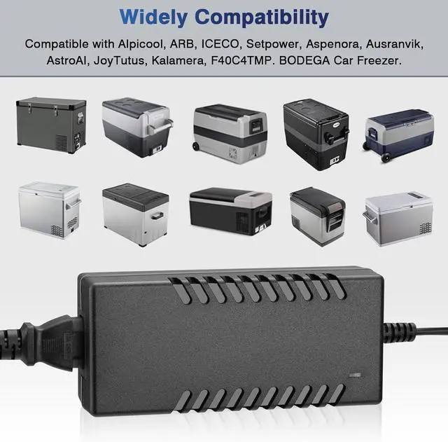 Alt view image 4 of 7 - AC Adapter for 12V Refrigerator Freezer Fridge DC14.5V AC 100-240V with 5.6ft AC Power Cord Power Cable for Car Refrigerator 60W 80W 87W AC to DC Converter Power Supply for 12 Volt Fridge