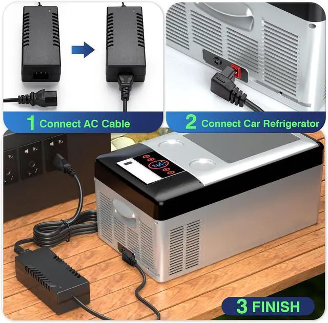 Alt view image 6 of 7 - AC to DC Converter Power Supply for 12V Fridge 3 Prong Plug 14.5V 87W AC Power Cord Cable Compatible with Car Refrigerator Alpicool Bodega Euhomy BougeRV ARB ICECO Setpower JoyTutus