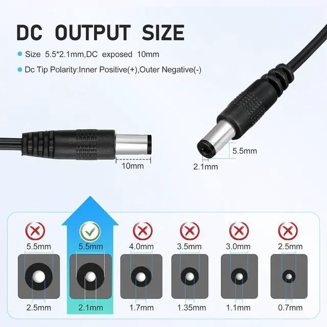Alt view image 2 of 7 - 10 Pcs 12V Power Supply 12V DC 2A 24W LED Light Adapter Switching Led Power Supply AC120V to DC12V Transformer with 5.5/2.1 mm Female Barrel Connector for Strip Light