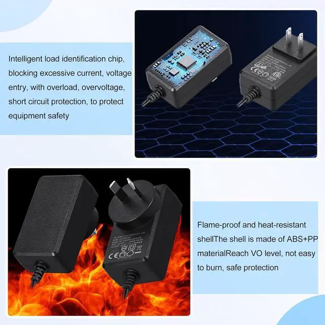 Alt view image 4 of 7 - 10 Pcs 12V Power Supply 12V DC 2A 24W LED Light Adapter Switching Led Power Supply AC120V to DC12V Transformer with 5.5/2.1 mm Female Barrel Connector for Strip Light