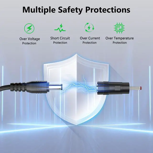 Alt view image 7 of 7 - 12v 2a Power Supply Replacement with 8 Tips 12Volt AC DC Adapter Power Cord 100V-240V 24W 5.5x2.1mm Plug for LED Strip Light Router CCTV Camera