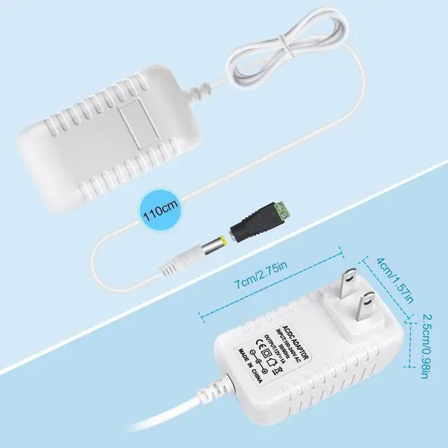 Alt view image 2 of 7 - 12V Power Supply 12 Volt 1A 12W DC Power Supply White LED Power Adapter AC 110V to 12V Wall Mounted Transformer Plug for LED Strip Lights with 5.5/2.1 DC Female Connector 3 Pack
