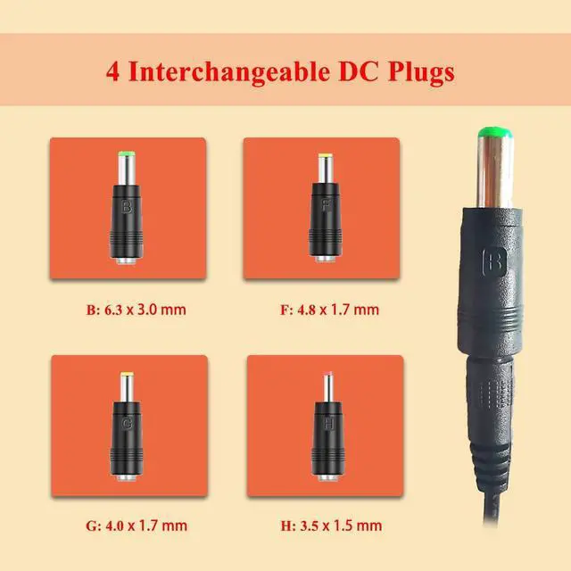 Alt view image 3 of 6 - 18V 2A 1.5A 0.5A AC Adapter Power Supply 36W Switching Power Supply Adapter Charger DC 5.52.5/5.52.1 mm