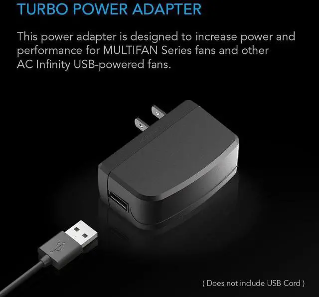 Alt view image 2 of 3 - Turbo Fan Power Adapter for MULTIFAN Series USB Fans