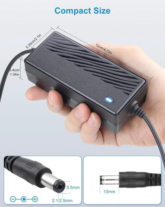 Alt view image 3 of 7 - Upgrade 12V Power Supply 5A 60W Max AC Adapter 100~240V 50-60hz to 12 Volt Transfomer Power Adapter 5Amp 4A 3A 5.5x2.5mm Plug with Wire Terminal for LED Light CCTV Security Camera PC Monitor