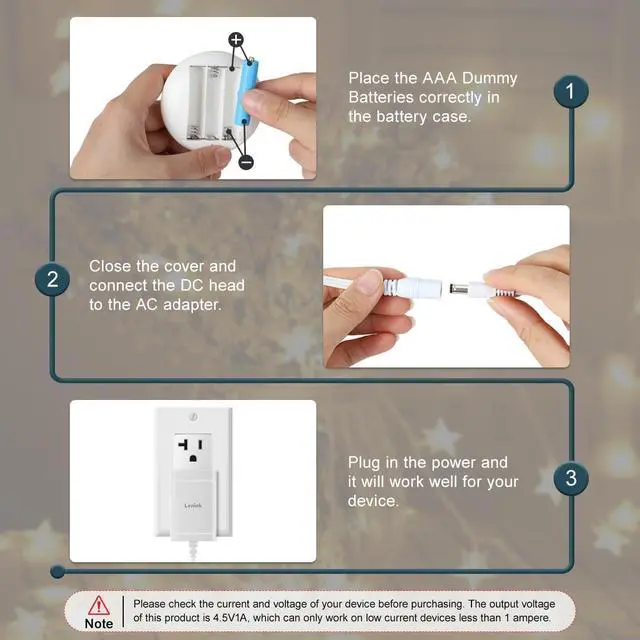 Alt view image 4 of 7 - AC Power Supply Adapter for AAA Battery Replace 3 AAA Battery White