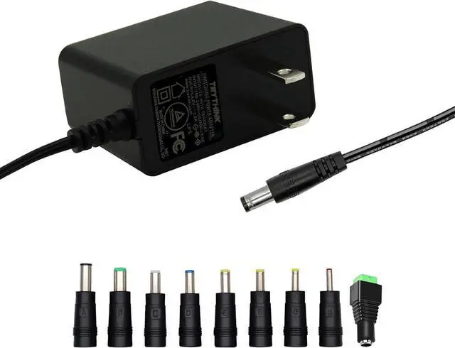 Main image of AC Adapter 6V 2A Power Supply with 9 DC Plug Tips 12W Universal AC110V to DC6V 2000mA 1500mA 1000mA 500mA Power Driver for Sensor Trash Cans Elliptical Monitor and More DC 6V Devices(1 Pack)
