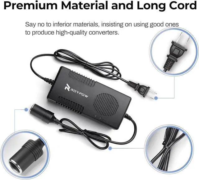 Alt view image 4 of 7 - AC to DC Converter 120W (Max 150W) 120V/110V to 12V/10A Cigarette Lighter Socket AC/DC Adapter 120V/110V to 12V Converter Power Supply for Inflator Car Refrigerator Car Vacuum Cleaner