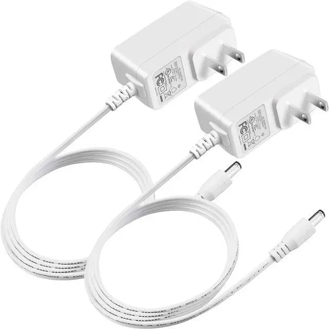 Main image of 12V 1A AC Adapter Charger Regulated 12 Volt 1000mA Power Supply Cord for for ED Strip Light CCTV Camera BT Speaker GPS Webcam Router DC12V Transformer UL Listed 2-Pack White