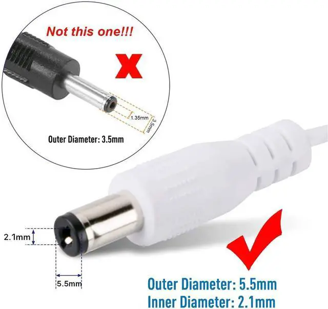 Alt view image 4 of 5 - 12V 1A AC Adapter Charger Regulated 12 Volt 1000mA Power Supply Cord for for ED Strip Light CCTV Camera BT Speaker GPS Webcam Router DC12V Transformer UL Listed 2-Pack White