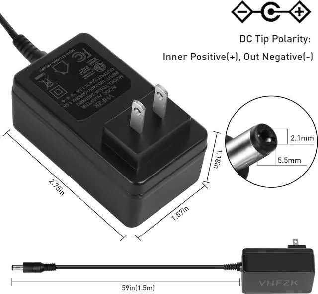 Alt view image 2 of 5 - 12V 2A Power Adapter 100V-240V AC to DC with 5.5mm * 2.1mm Plug Suitable for 12Volt LED Light Strips Closed-Circuit Television Cameras Routers Infrared Lighting Fixtures.
