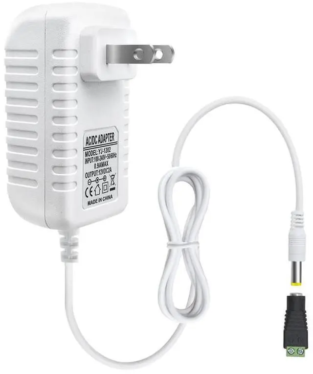Main image of 12V Power Supply 12 Volt 1A 12W DC Power Supply White LED Power Adapter AC 110V to 12V Wall Mounted Transformer Plug for LED Strip Lights with 5.5/2.1 DC Female Connector