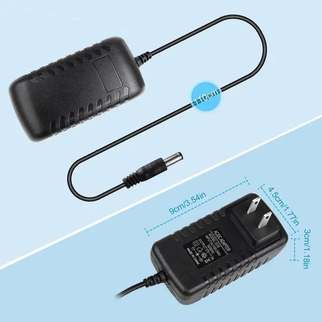 Alt view image 2 of 7 - 12V Power Supply 12 Volt 3A 36W DC Power Supply Black LED Power Adapter AC 110V to 12V Wall Mounted Transformer Plug for LED Strip Lights with 5.5/2.1 DC Female Connector