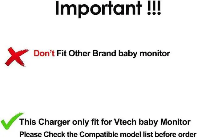 Alt view image 2 of 6 - Power Cord for VTech Baby Monitor Charger: 6V USA UL Listed Adapter fits DM221 DM221-2 DM223 DM251 (Parent & Baby Units) DM111 DM112 DM222 DM271 (Parent Unit ONLY) Safe & Sound Audio Monitor 6.7ft